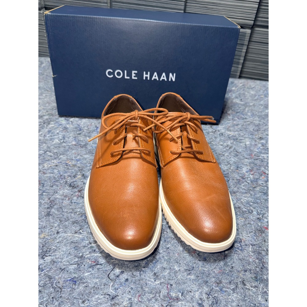 Cole Haan Grand Plus Plain Toe Oxford British Tan Leather Mens 8.5M Shoes C36935